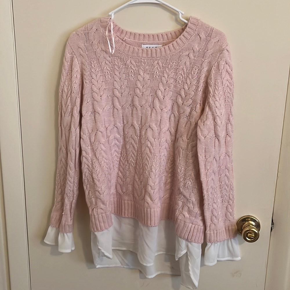ELLE Collared Pink Sweater
